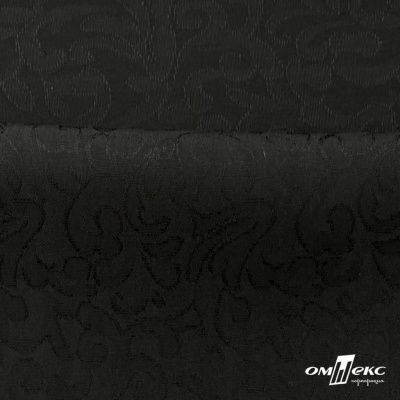 Ткань жаккард королевский, 100% полиэстр 180 г/м 2, шир.150 см, цв-черный - купить в Энгельсе. Цена 293.39 руб.