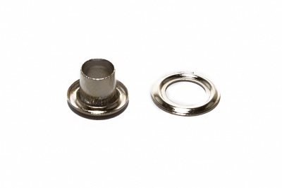Люверсы металлические "ОмТекс", блочка/кольцо, (3 мм) - цв.никель - купить в Энгельсе. Цена: 0.18 руб.