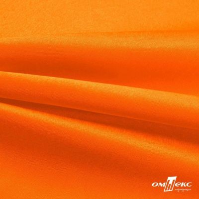 Поли креп-сатин 15-1263, 125 (+/-5) гр/м2, шир.150см, цвет оранжевый - купить в Энгельсе. Цена 155.57 руб.