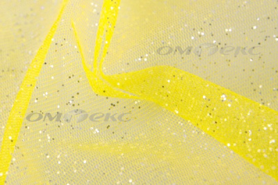 Сетка Глиттер, 40 гр/м2, шир.160см, цвет жёлтый - купить в Энгельсе. Цена 163.01 руб.