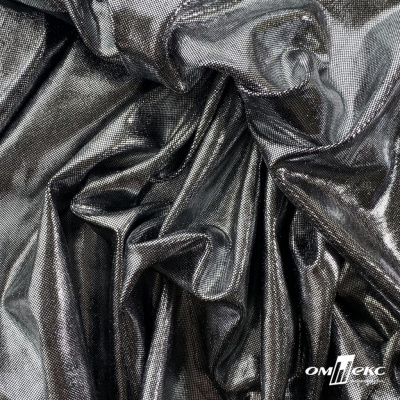 Трикотажное полотно голограмма, шир.140 см, #602 -чёрный/серебро - купить в Энгельсе. Цена 385.88 руб.