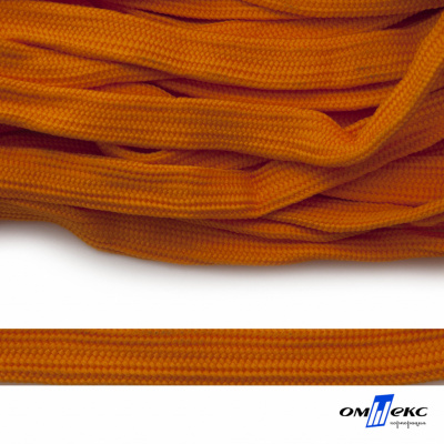 Шнур плетеный (плоский) d-12 мм, (уп.90+/-1м), 100% полиэстер, цв.267 - оранжевый - купить в Энгельсе. Цена: 8.62 руб.
