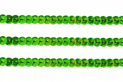 Пайетки "ОмТекс" на нитях, CREAM, 6 мм С / упак.73+/-1м, цв. 94 - зеленый - купить в Энгельсе. Цена: 297.48 руб.