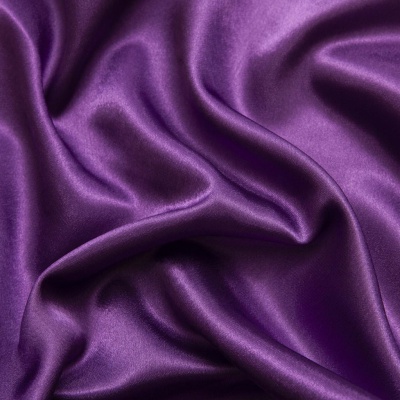 Поли креп-сатин 19-3536, 125 (+/-5) гр/м2, шир.150см, цвет фиолетовый - купить в Энгельсе. Цена 155.57 руб.