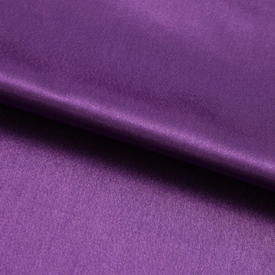 Поли креп-сатин 19-3536, 125 (+/-5) гр/м2, шир.150см, цвет фиолетовый - купить в Энгельсе. Цена 155.57 руб.
