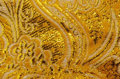 Ткань костюмная жаккард №12, 140 гр/м2, шир.150см, цвет жёлтый - купить в Энгельсе. Цена 383.29 руб.