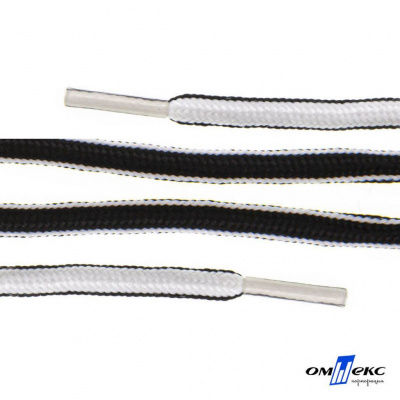 Шнурки #4-27, круглые 130 см, двухцветные (черно/белый) - купить в Энгельсе. Цена: 47.04 руб.