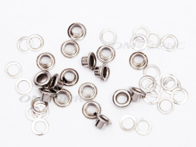 Люверсы металлические, блочка/кольцо, №3 (5 мм) упак.1000 шт- цв.никель - купить в Энгельсе. Цена: 215.60 руб.