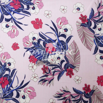 Плательная ткань "Фламенко" 18.1, 80 гр/м2, шир.150 см, принт растительный - купить в Энгельсе. Цена 239.03 руб.