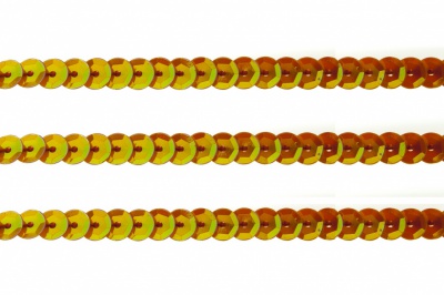 Пайетки "ОмТекс" на нитях, CREAM, 6 мм С / упак.73+/-1м, цв. 88 - оранжевый - купить в Энгельсе. Цена: 300.55 руб.