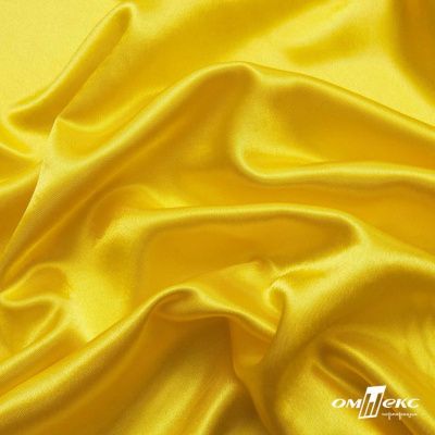 Поли креп-сатин 12-0643, 125 (+/-5) гр/м2, шир.150см, цвет жёлтый - купить в Энгельсе. Цена 155.57 руб.