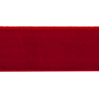 Лента бархатная нейлон, шир.25 мм, (упак. 45,7м), цв.45-красный - купить в Энгельсе. Цена: 981.09 руб.