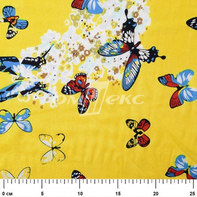 Плательная ткань "Софи" 7.2, 75 гр/м2, шир.150 см, принт бабочки - купить в Энгельсе. Цена 241.49 руб.