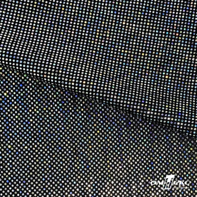 Трикотажное полотно голограмма, шир.140 см, #601-хамелеон чёрный - купить в Энгельсе. Цена 452.76 руб.