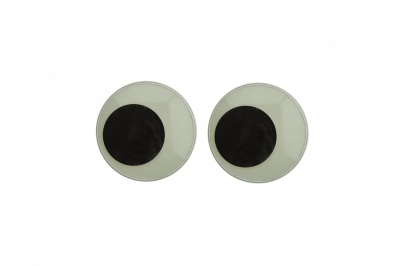 Глазки для игрушек, круглые, с бегающими зрачками, 18 мм/упак.20+/-2 шт, цв. -черно-белые - купить в Энгельсе. Цена: 25.40 руб.