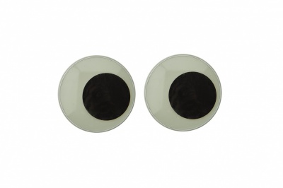 Глазки для игрушек, круглые, с бегающими зрачками, 24 мм/упак.50+/-2 шт, цв. -черно-белые - купить в Энгельсе. Цена: 60.32 руб.