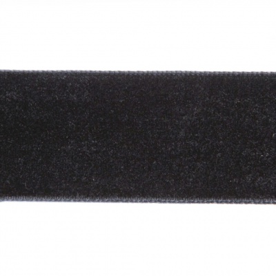 Лента бархатная нейлон, шир.25 мм, (упак. 45,7м), цв.03-черный - купить в Энгельсе. Цена: 800.84 руб.