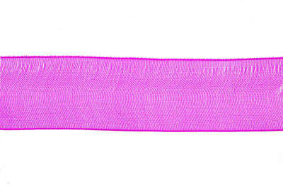 Лента органза 1015, шир. 10 мм/уп. 22,8+/-0,5 м, цвет ярк.розовый - купить в Энгельсе. Цена: 38.39 руб.