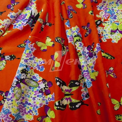 Плательная ткань "Софи" 7.1, 75 гр/м2, шир.150 см, принт бабочки - купить в Энгельсе. Цена 241.49 руб.