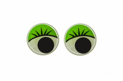 Глазки для игрушек, круглые, с бегающими зрачками, 12 мм/упак.50+/-2 шт, цв. -зеленый - купить в Энгельсе. Цена: 95.04 руб.