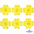 Кружево гипюр "Ромашка" 0575-1169, шир. 25 мм/уп.13,7 м, цвет 8208-жёлтый - купить в Энгельсе. Цена: 289.76 руб.