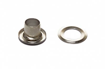 Люверсы металлические "ОмТекс", блочка/кольцо, (4 мм) - цв.никель - купить в Энгельсе. Цена: 0.24 руб.