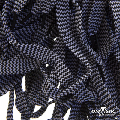 Шнурки #107-07, плоские 130 см, двухцветные цв.серый/чёрный - купить в Энгельсе. Цена: 23.03 руб.