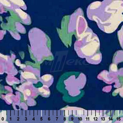 Штапель принт (100% вискоза) D4,C3, 110 гр/м2, шир.140см, принт цветы/василёк - купить в Энгельсе. Цена 343 руб.