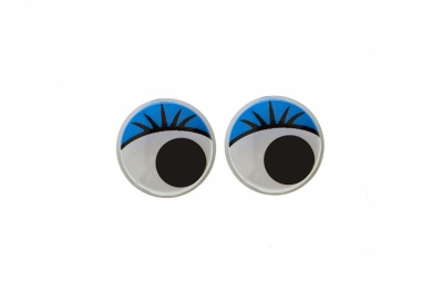 Глазки для игрушек, круглые, с бегающими зрачками, 8 мм/упак.50+/-2 шт, цв. -синий - купить в Энгельсе. Цена: 59.05 руб.