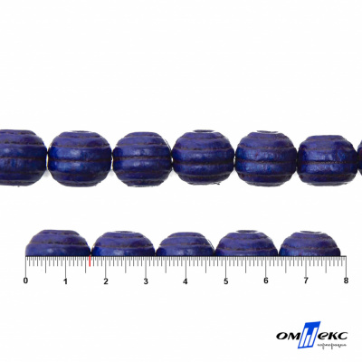 0309-Бусины деревянные "ОмТекс", 16 мм, упак.50+/-3шт, цв.006-синий - купить в Энгельсе. Цена: 62.22 руб.