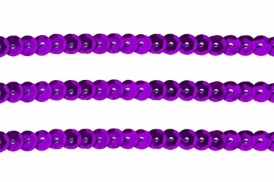 Пайетки "ОмТекс" на нитях, SILVER-BASE, 6 мм С / упак.73+/-1м, цв. 12 - фиолет - купить в Энгельсе. Цена: 300.55 руб.